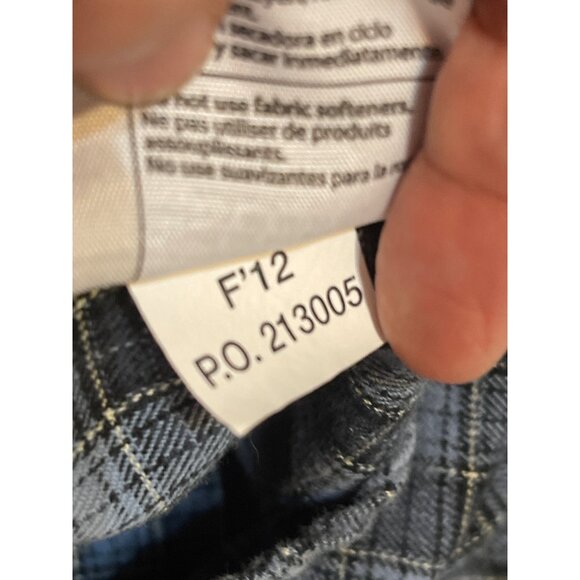 Carhartt Mens Plaid Button-Up Shirt Medium Blue/Gray 100% Cotton Regular‎ Fit - Picture 12 of 12